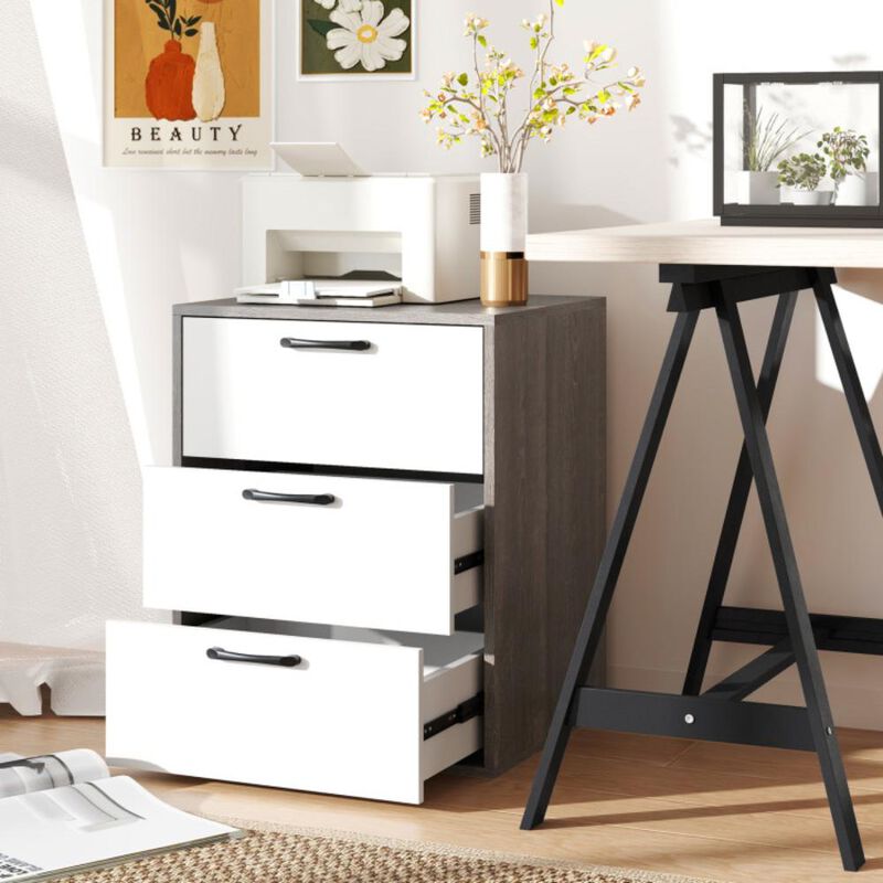 Hivvago Modern Dresser Nightstand with 3 Slide-Out Drawers