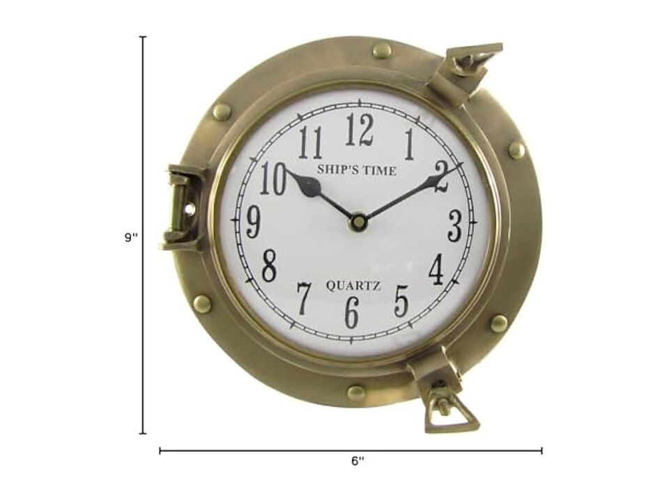 Treasure Gurus Ships Time Solid Brass Wall Clock Coastal Home Decor