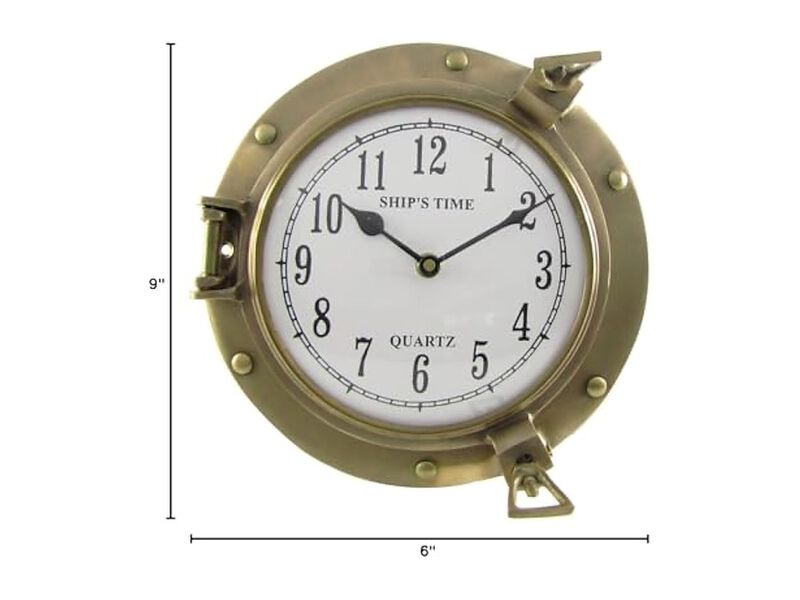 Treasure Gurus Ships Time Solid Brass Wall Clock Coastal Home Decor image number 1