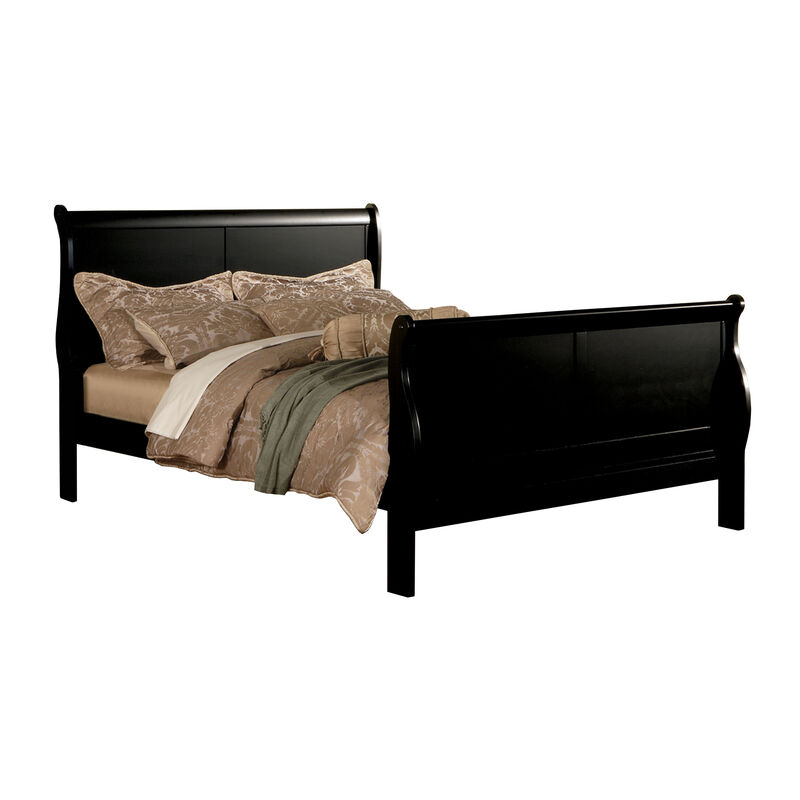 Louis Philippe III Queen Bed, Black
