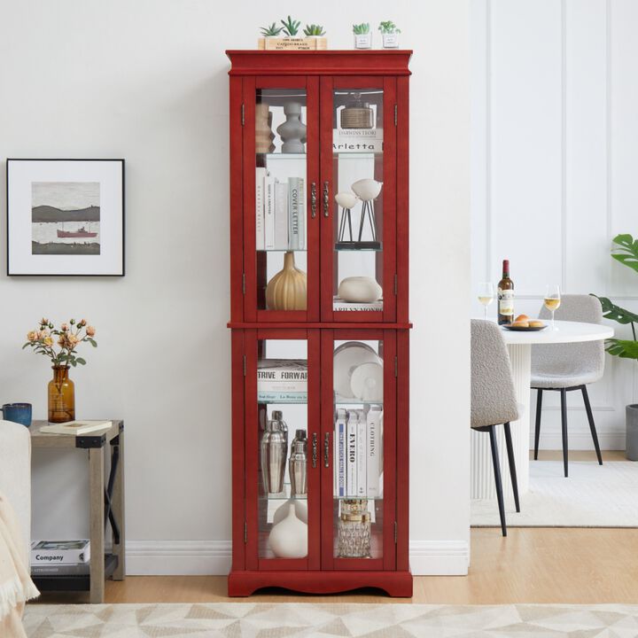 Doblik Lighted Glass Curio Display Cabinet