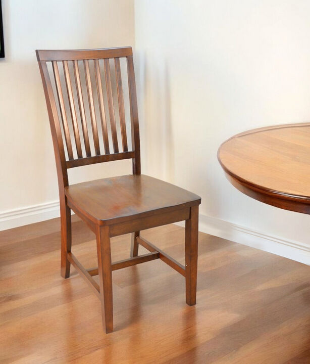 Solid Wood Slat Back Dining Side Chair for Kitchen or Dining Room