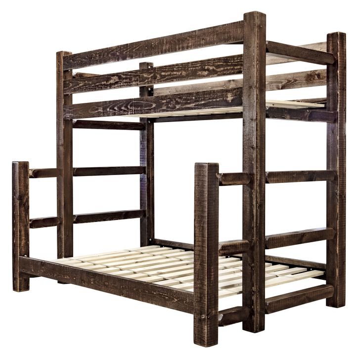 Homestead Collection Twin over Full Bunk Bed, Stain & Clear Lacquer Finish