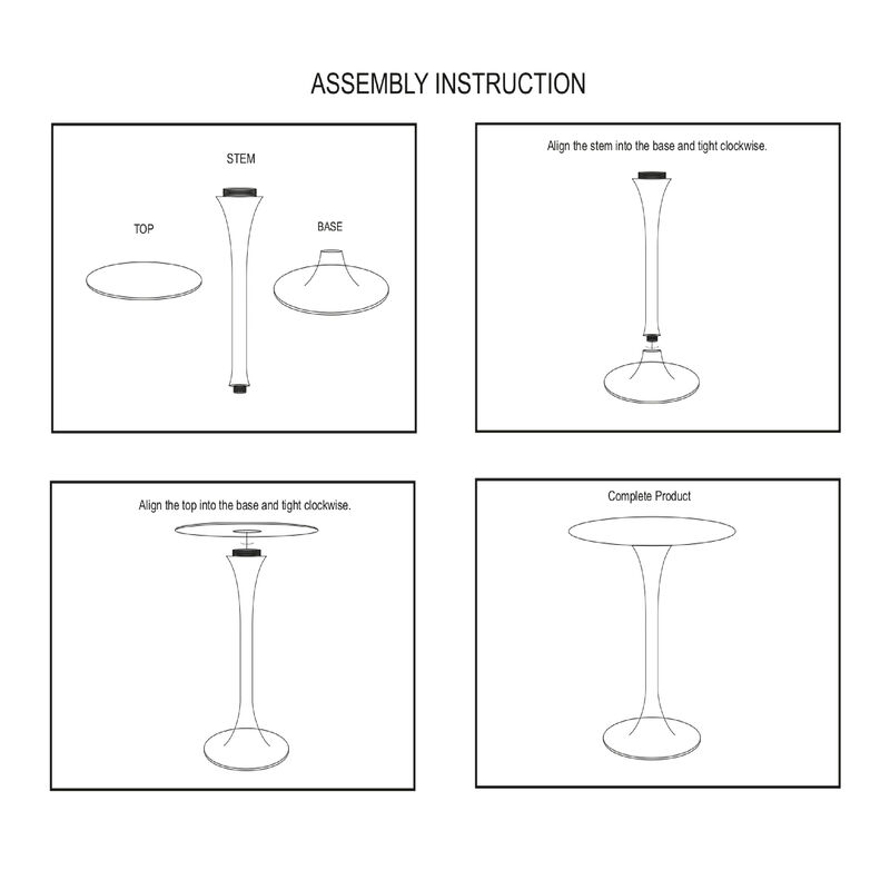 Mara Dining Table | 30 Inch Round White Genuine Marble Top | Black Metal Tulip Padestal Base