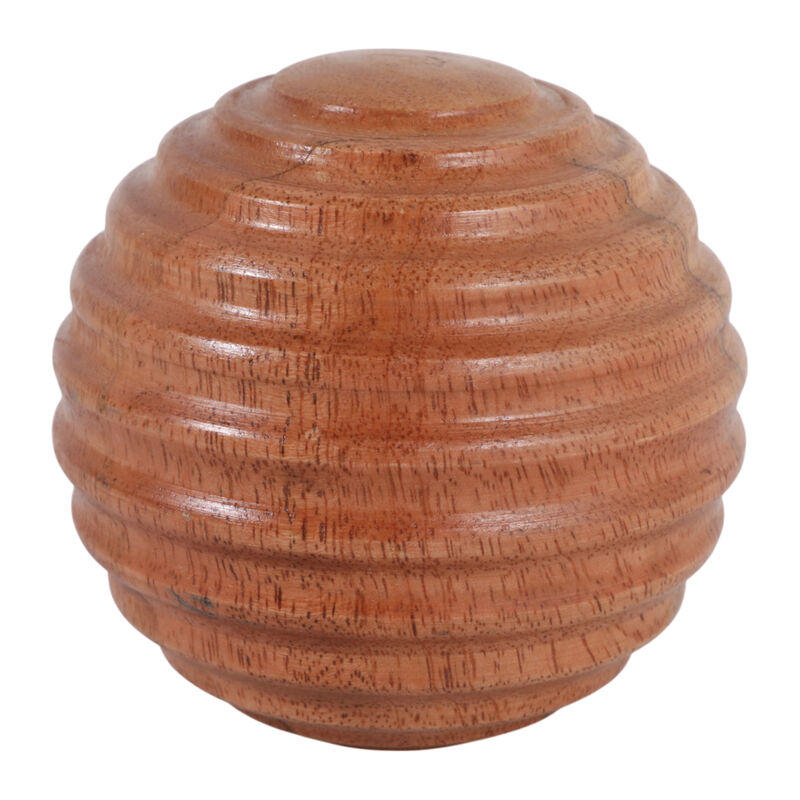 4" Wooden Orb W/ Ridges image number 2