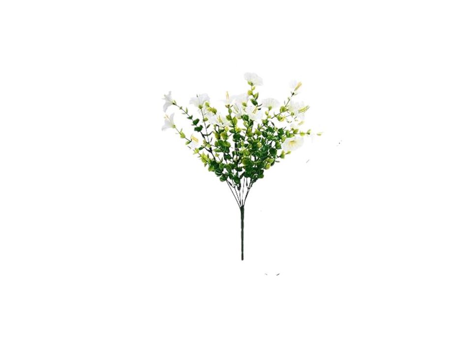 36 Bundle White Artificial Morning Glory Flowers UV Resistant Outdoor Garden