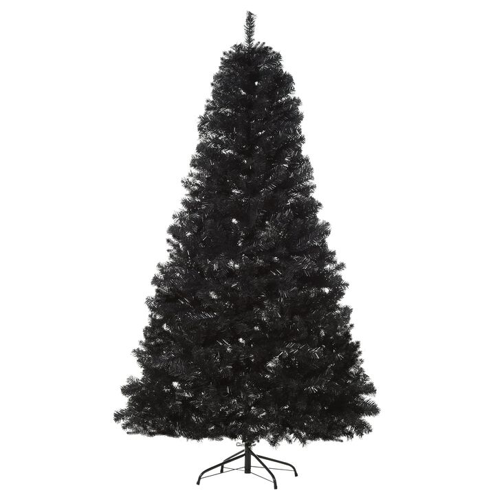 7ft Artificial Christmas Tree Black Douglas Fir with Realistic Branches 1346 Tips and Metal Base