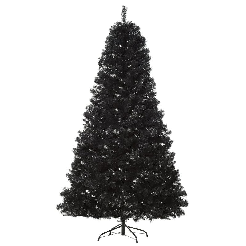 7ft Artificial Christmas Tree Black Douglas Fir with Realistic Branches 1346 Tips and Metal Base