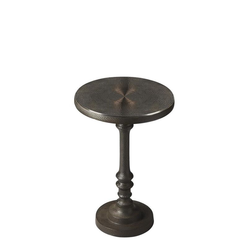 Butler Specialty Tanya Metal Pedestal Side Table, Bronze