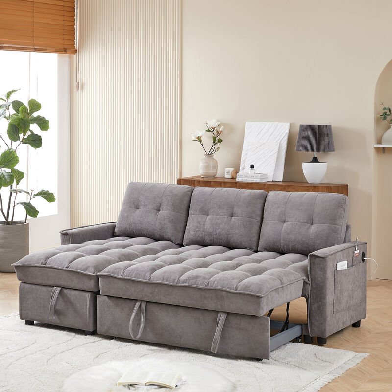 Merax L-Shaped Sectional Sofa with Reclining Storage and Arm Side Organizer Pocket Features