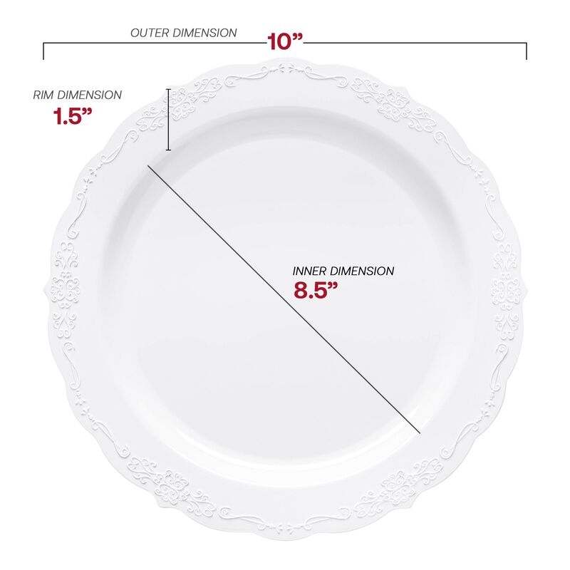 White Vintage Round Plastic Dinnerware Value Set (120 Sets) image number 2