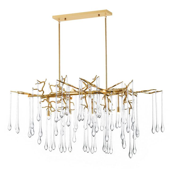 CWI Lighting Anita 10 Light Chandelier With Gold Leaf Finish