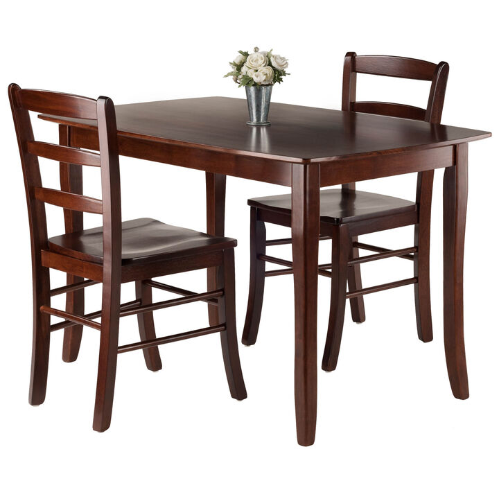 Winsome Inglewood 3-Piece Set Dining Table with 2 Ladder Back Chairs