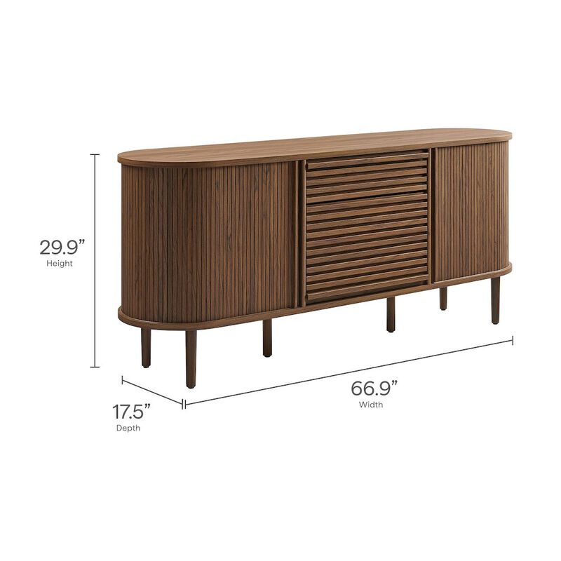 Harlan 67" Fluted Oval Sideboard Cabinet image number 1