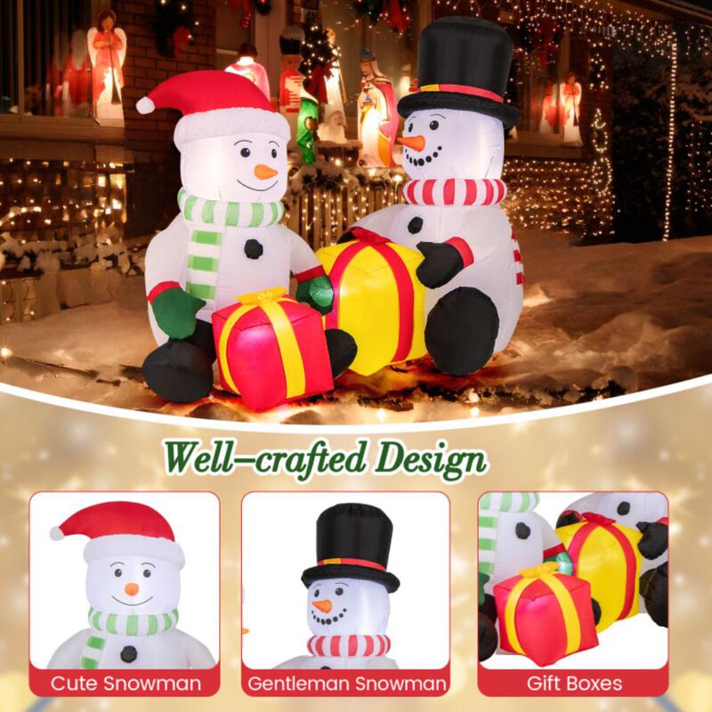 Hivvago 5 Feet 2 Cute Blow-up Snowman Christmas Inflatables with Gift Boxes