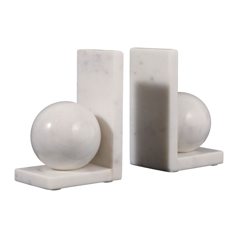 S/2 6" Marble Bookend W/3" Orb image number 2