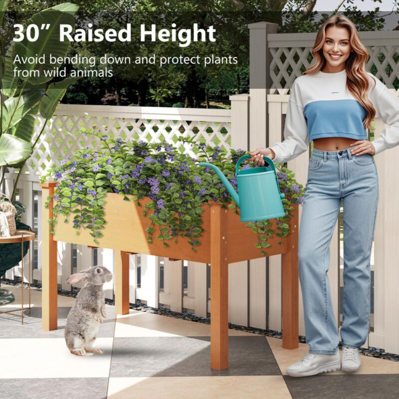 Hivvago Raised Garden Bed with Legs and Drainage Holes for Backyard