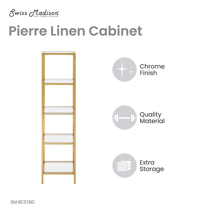 Pierre 16"x65"x14" Freestanding Linen Cabinet image number 1
