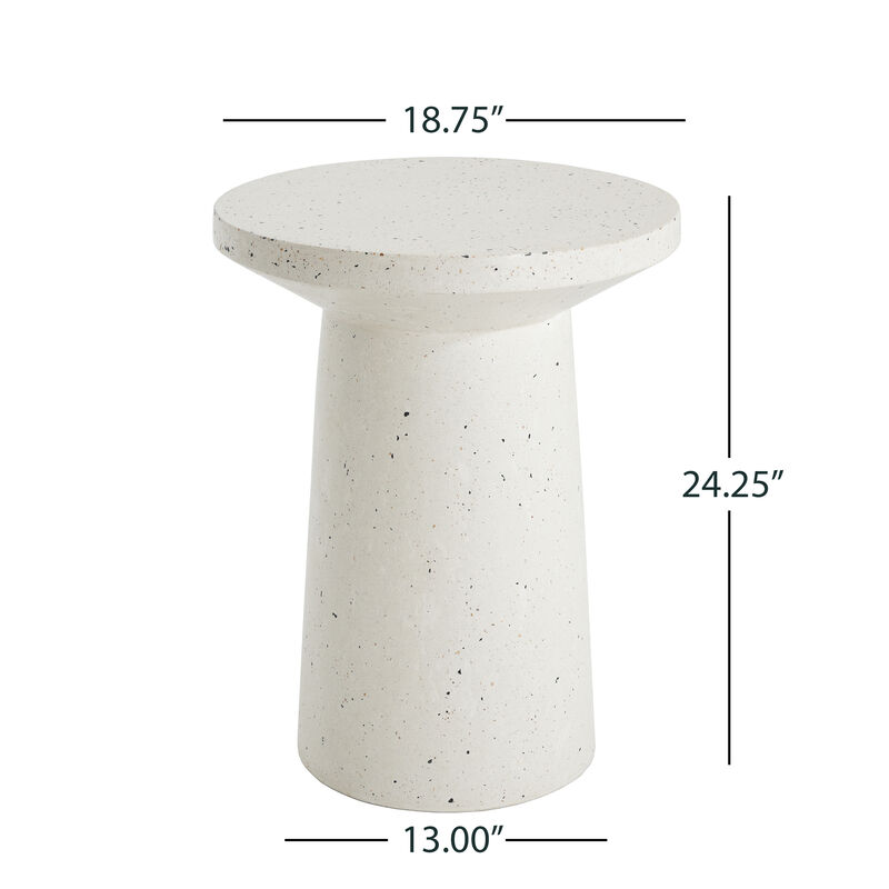 Christopher Knight Home Willowmere Outdoor Handcrafted Lightweight Concrete Side Table image number 2
