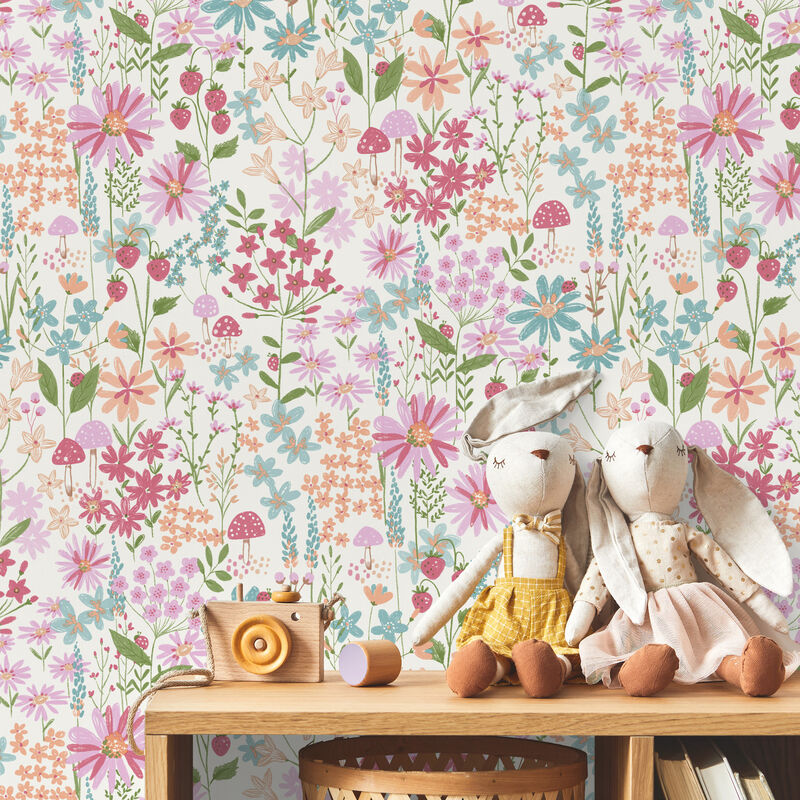 Flower Garden Pink Blossoms Wallpaper image number 1