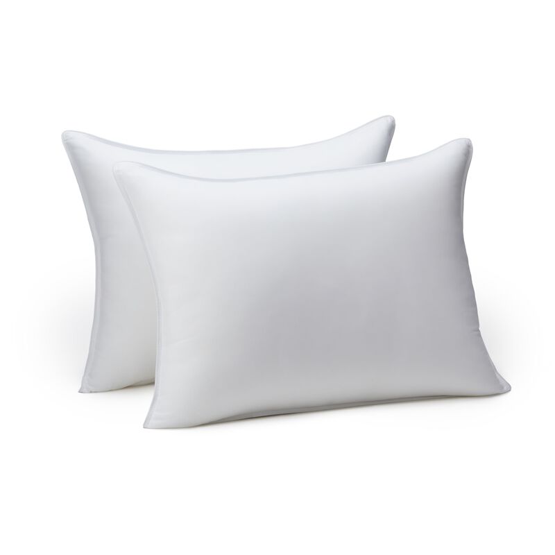 Amazon Basics Down Alternative Pillow for Back Side Sleepers, Medium Density, Standard Size, 26"" x 20"", 2-Pack, White