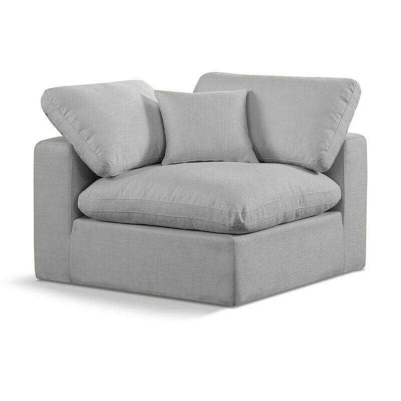 Meridian Furniture Comfy Grey Linen Textured Fabric Modular Corner Chair