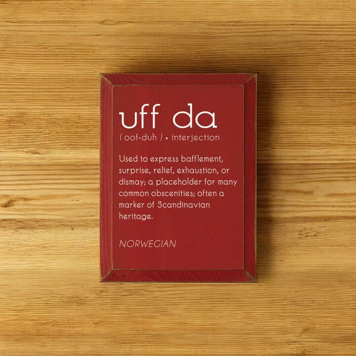 Uff Da Definition Wooden Wall Sign Scandinavian Farmhouse Decor
