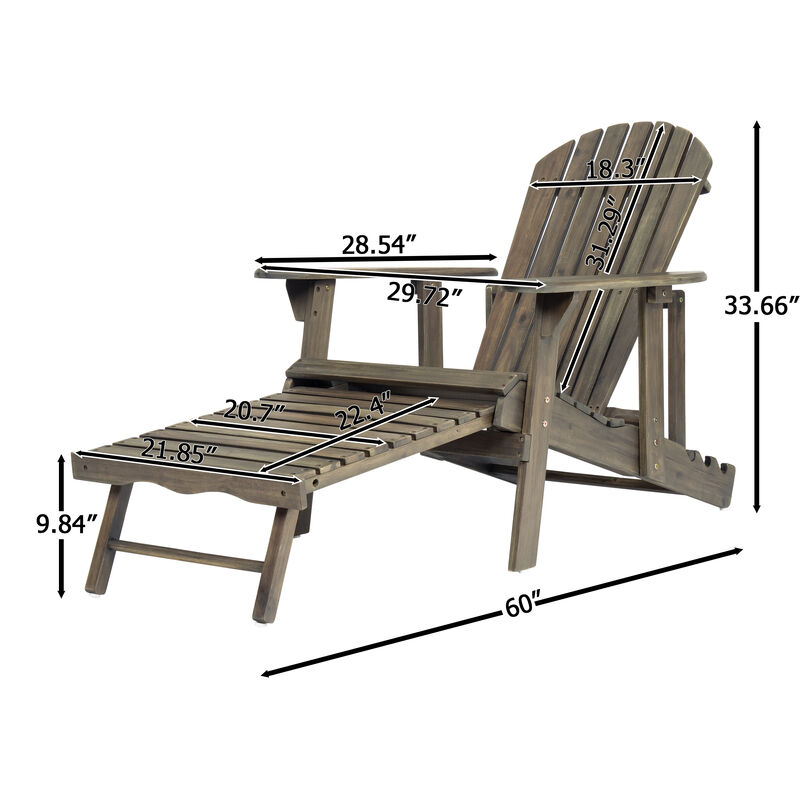 Merax Acacia Wood Folding Adirondack Chair image number 4