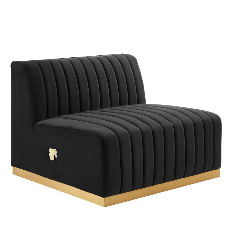 Conjure Channel Tufted Performance Velvet 5-Piece Sectional image number 5