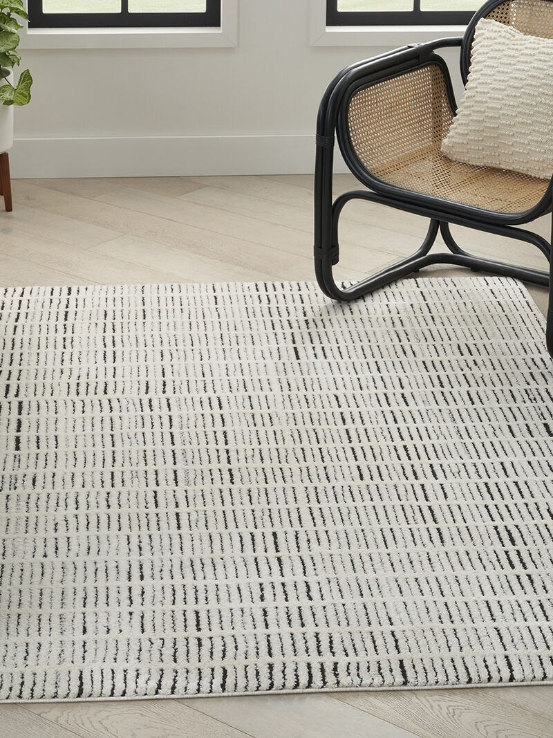 Modern Comfort MNC03 Ivory/Black 6'7" x 9' Rug image number 5