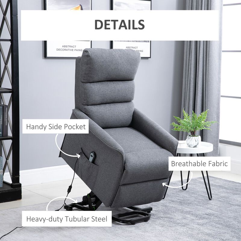 Gray Assisted Relaxation: Electric Lift Recliner Chair for Elderly