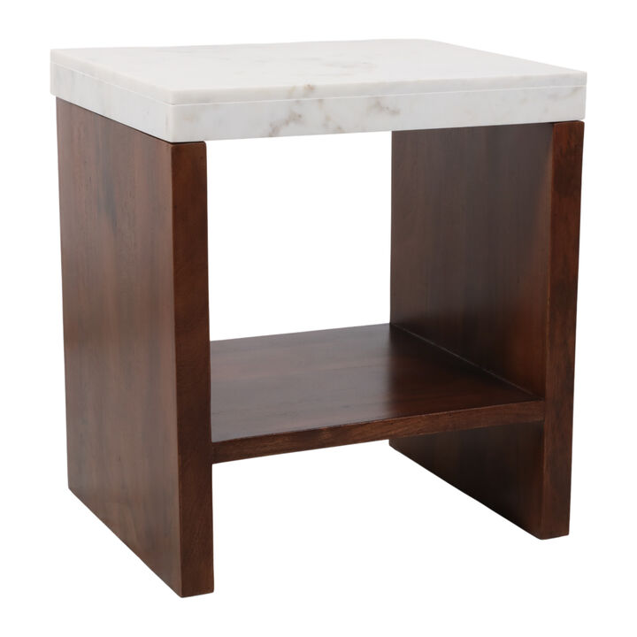 22x20 Marble Top Side Table