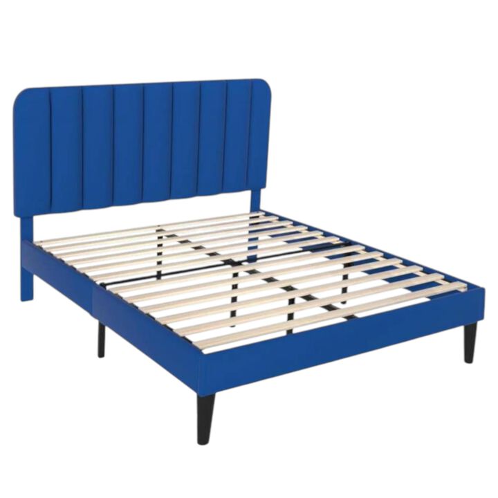 Hivvago Queen size Upholstered Platform Bed Frame with Headboard