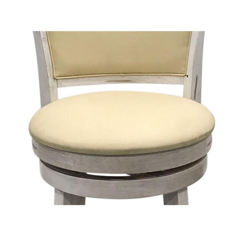 Carolina Living Beckett Upholstered Swivel Seat Barstool - Set of 2 - Sand - Cream Upholstery