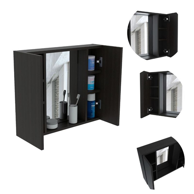 DEPOT E-SHOP Garnet Medicine Double Door Cabinet, One External Shelf