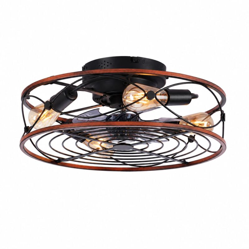 Caged Flush Mount Ceiling Fan image number 0
