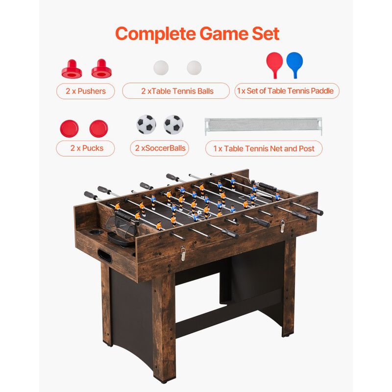 3 in 1 Combo Game Table 54in Air Hockey Ping Pong and Foosball image number 4