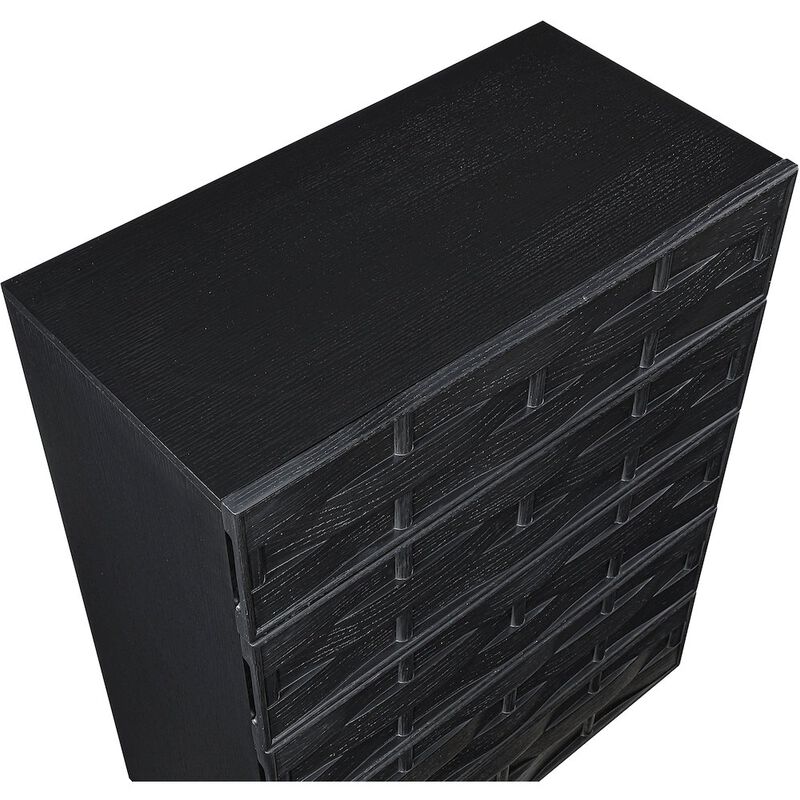 Meridian Furniture Weave Black Chest