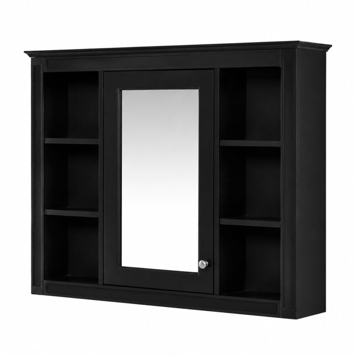 ELEMENT ACE 35 Inch Wall Mounted Medicine Cabinet with Mirror, Modern Bathroom Storage Cabinet with Adjustable Shelves, Towel Rod and Ample Storage Space