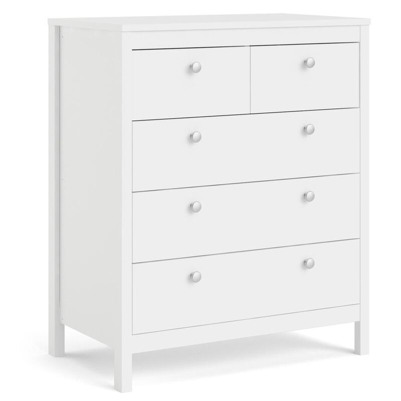 Tvilum Madrid 5 Drawer Chest , White