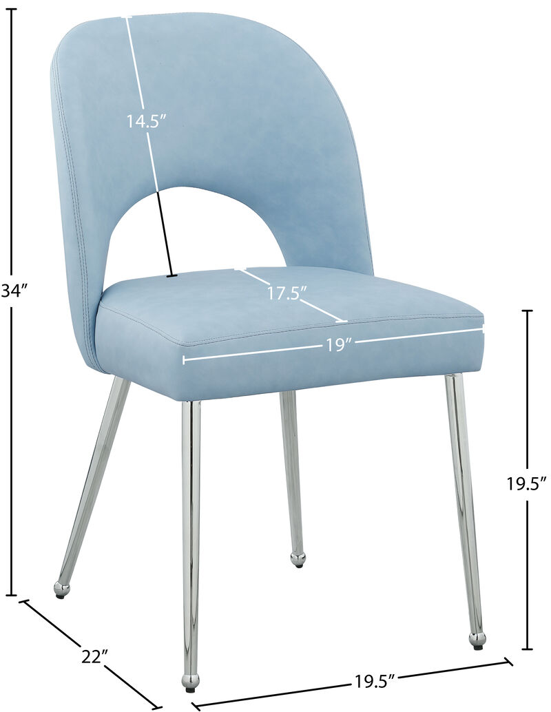 Meridian Furniture Logan Light Blue Vegan Leather Dining Chair, Set of 2 image number 6