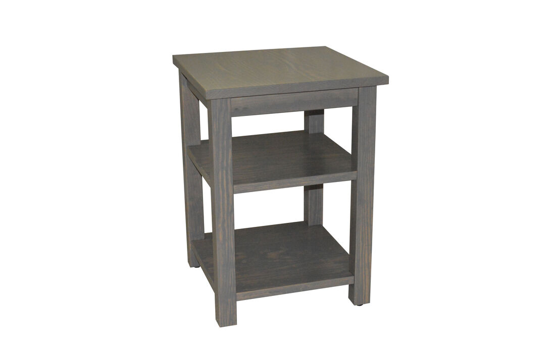 HomeRoots 28" Gray Solid Wood Nightstand