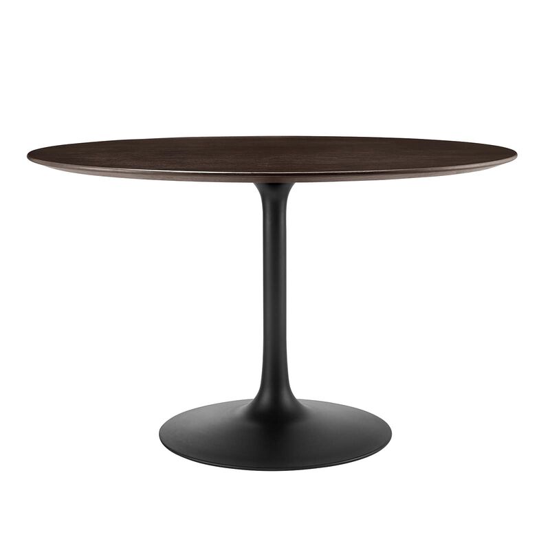 Modway - Lippa 48" Round Wood Grain Dining Table Black Natural