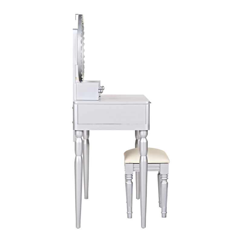 Merax Luxury Vanity Desk Dressing Table with 1 Stool