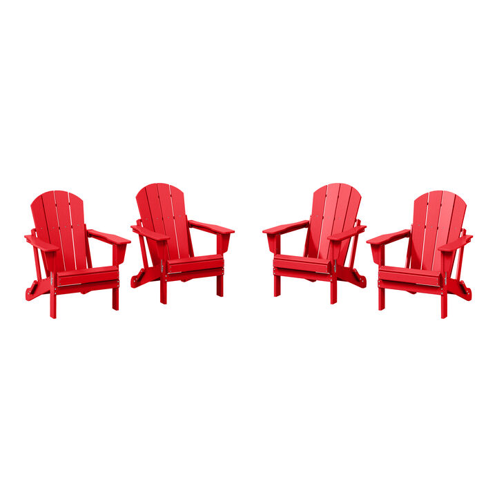 WestinTrends Westintrends 4-Piece set outdoor folding Poly Adirondack chair