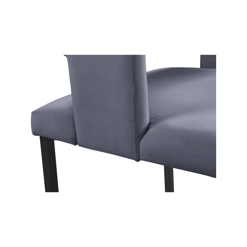 Meridian Furniture Caleb Grey Velvet Dining Chair, Set of 2