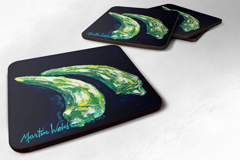 Caroline's Treasures MW1030FC Vegetables-Okra Gumbo Time Foam Coasters (Set of 4), 3.5 H x 3.5 W, Multicolor image number 0