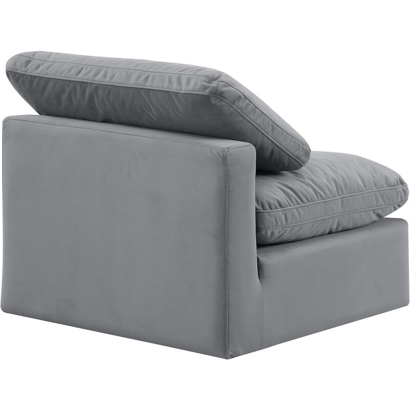 Meridian Furniture Indulge Grey Velvet Armless Chair