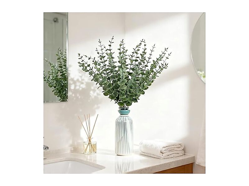 25 Pack Artificial Eucalyptus Stems Realistic Fake Branches Decor Wedding Table image number 3