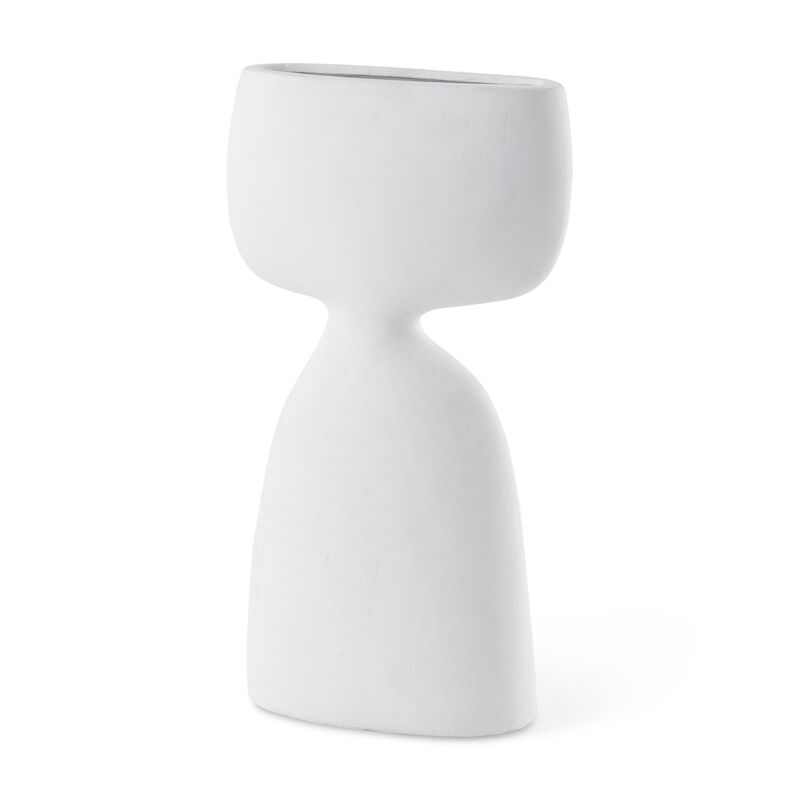HomeRoots 12" White Ceramic Sculptural Table Vase image number 0